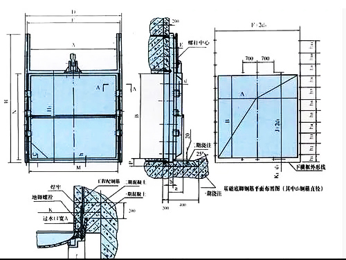 pz平板鑄鐵閘門(mén)安裝結構圖及安裝技巧說(shuō)明